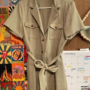 BUTTON UP MINI DRESS